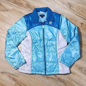 🔹️🔺️Land's End Turquoise Lightweight Puffer Jacket Small